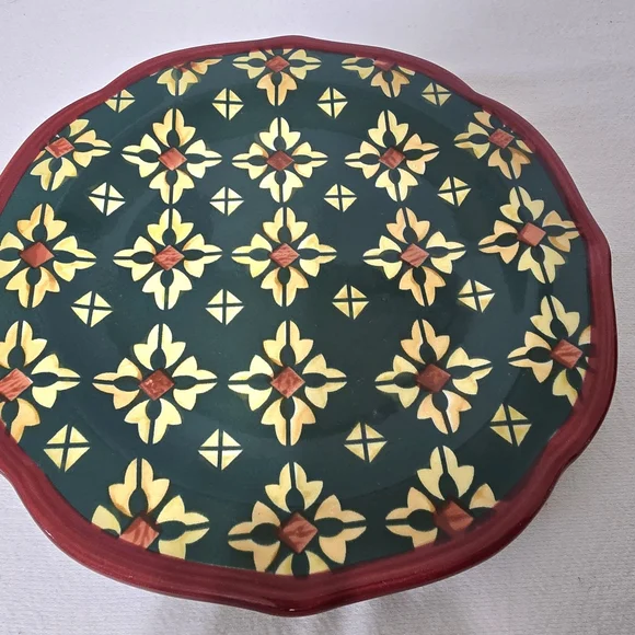 NWT Set Of 4 Pioneer Woman Vintage Geo Stoneware Salad Plates -- 8 1/2" - Picture 8 of 14